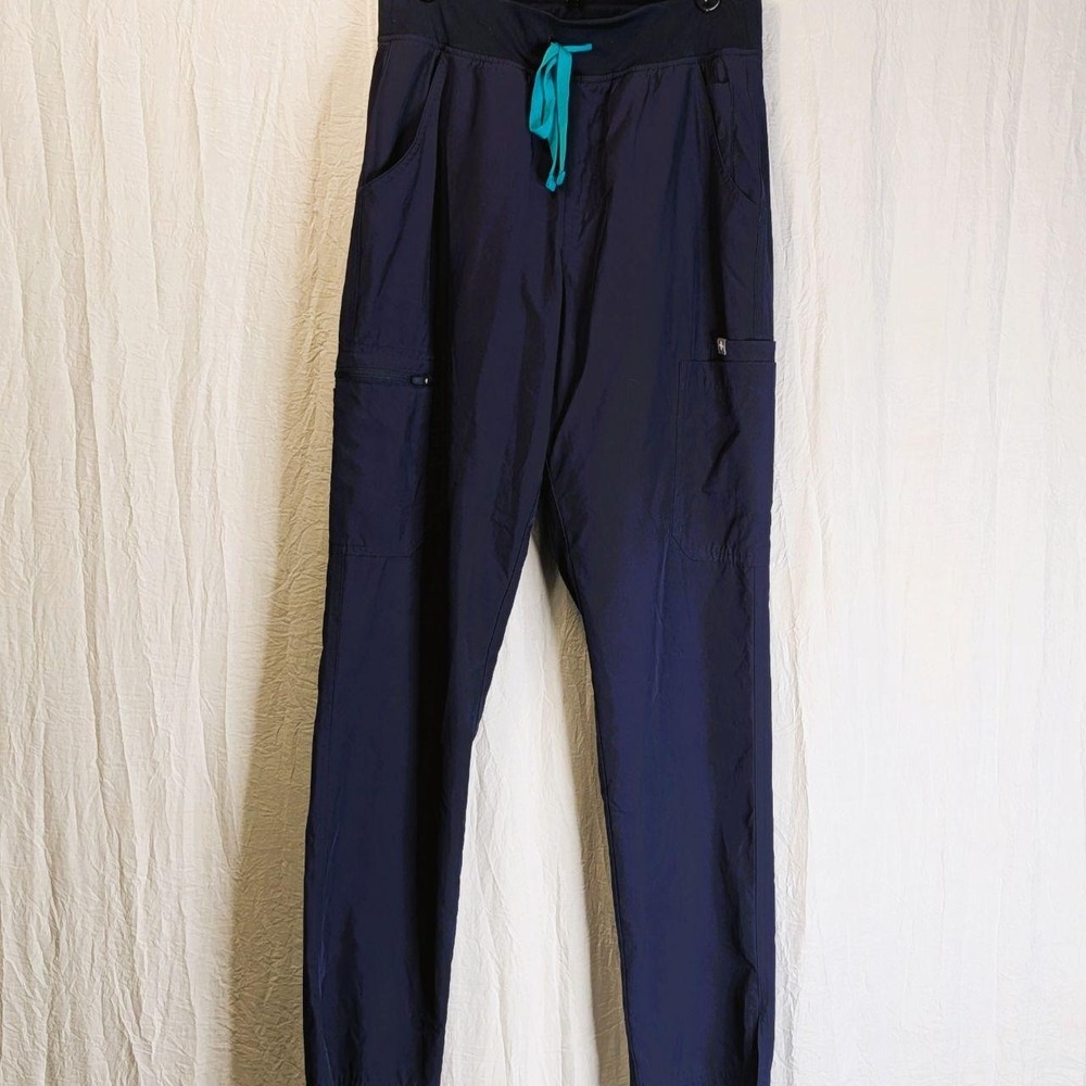 FIGS Navy Blue High-Waisted Skinny Scrub Pants Small Fully Lined Comfort Work